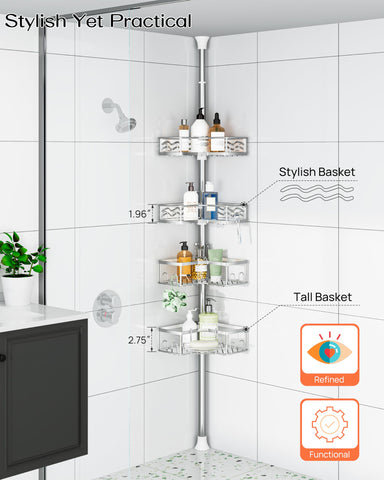 AllZONE adjustable pole extends 34–116 inches for flexible fitting.