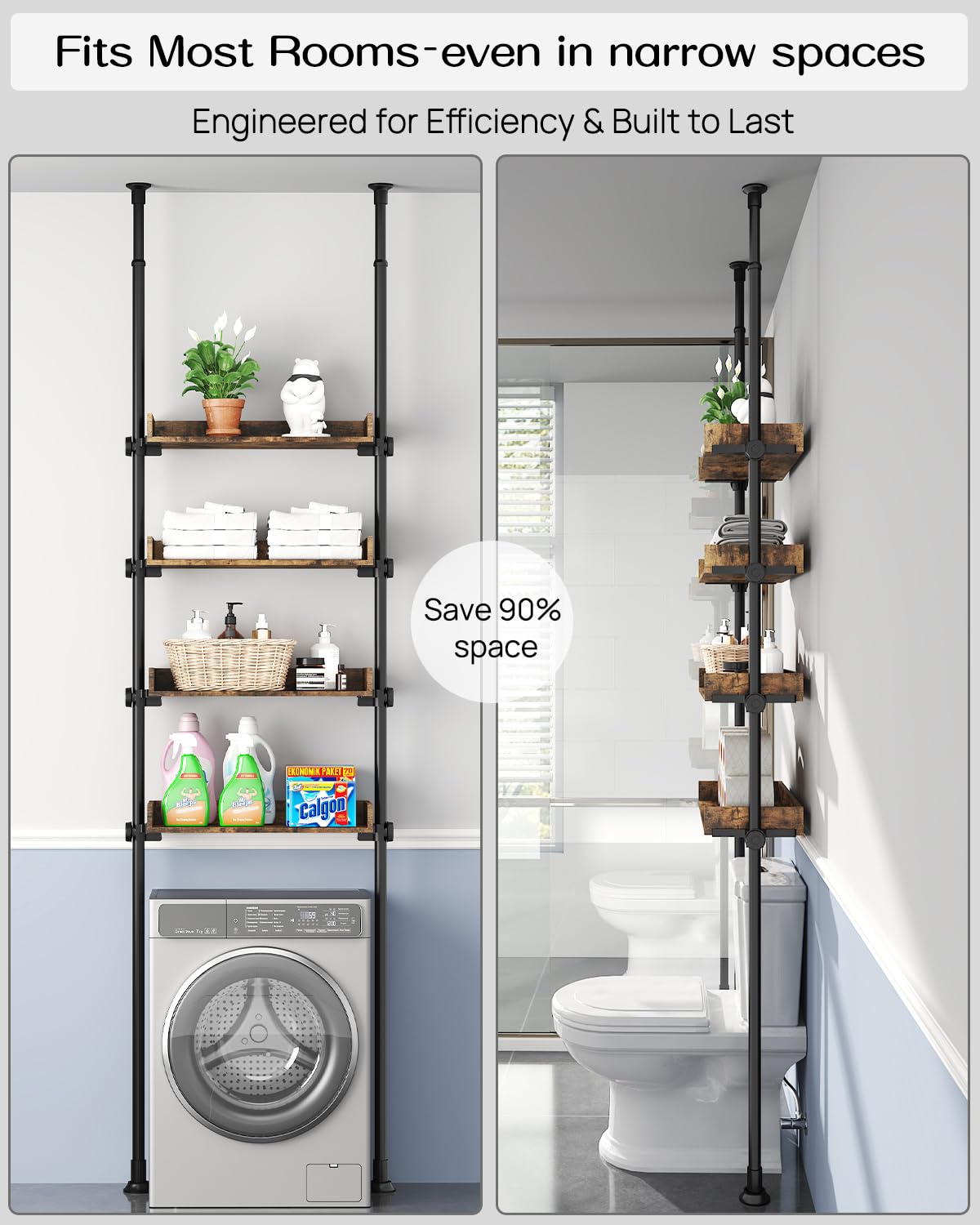 ALLZONE rustic brown finish adds warm, natural style to any bathroom.