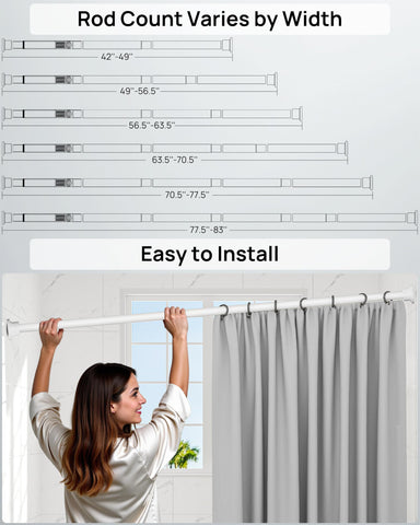 ALLZONE heavy-duty tension rod with 1-inch diameter supports up to 22 lbs.