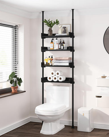 ALLZONE 4-tier over-the-toilet storage front view showing space-saving design