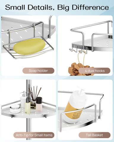 ALLZONE removable plastic trays keep items level and easy to clean.