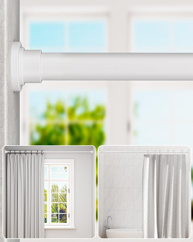 ALLZONE shower-rod-no-drill-assembly sits securely on a tiled wall.