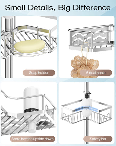 AllZONE stainless steel baskets with drainage promote quick drying.