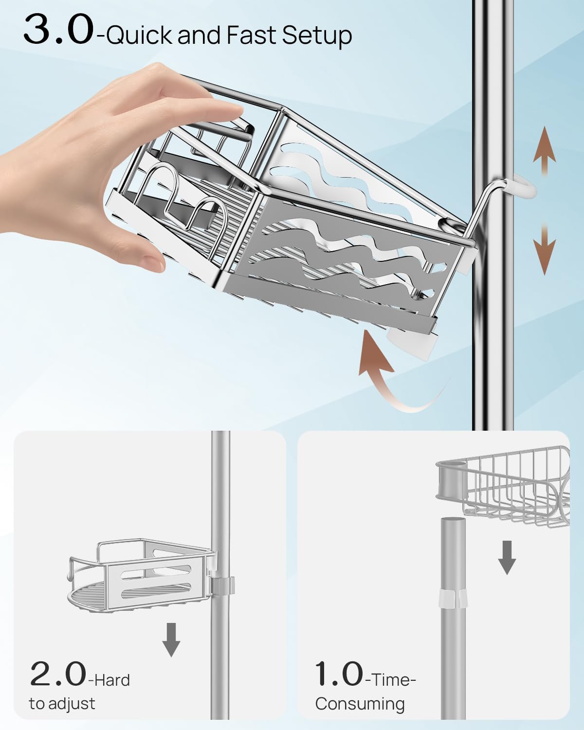 AllZONE tension pole corner install demonstrates quick, tool-free setup.
