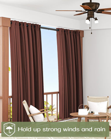 Allzone tension rod used for garlands and festive decor in a large space.
