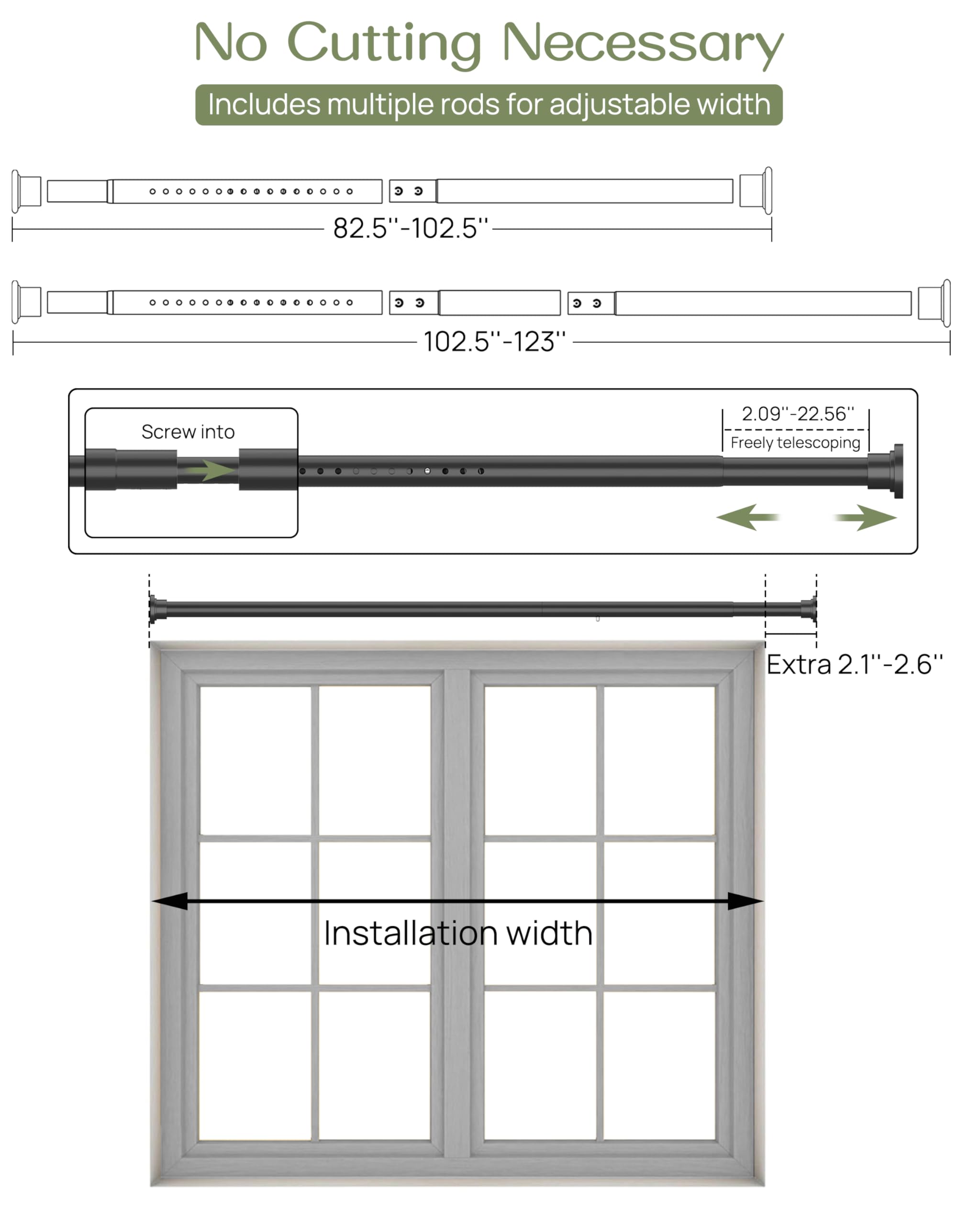 Allzone no-drill installation fits walls from wallpaper to tile.