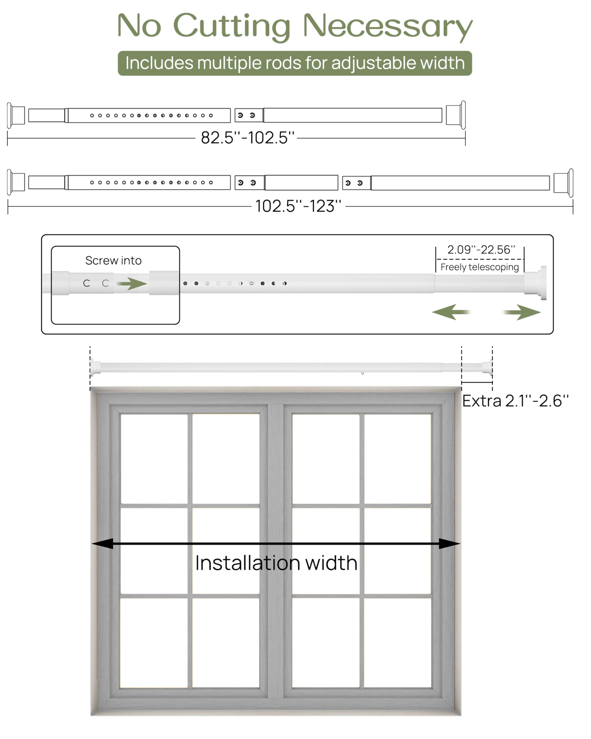 Allzone tension rod renter-friendly option avoids wall damage.