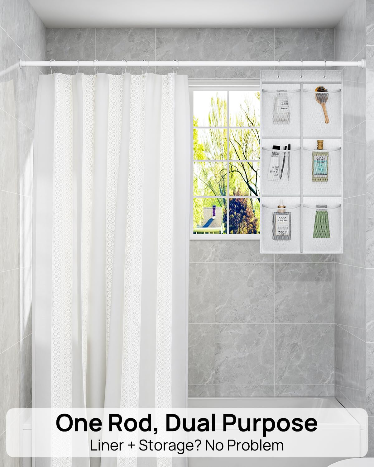 ALLZONE versatile placement enables above-washer-dryer use and doorway setups.