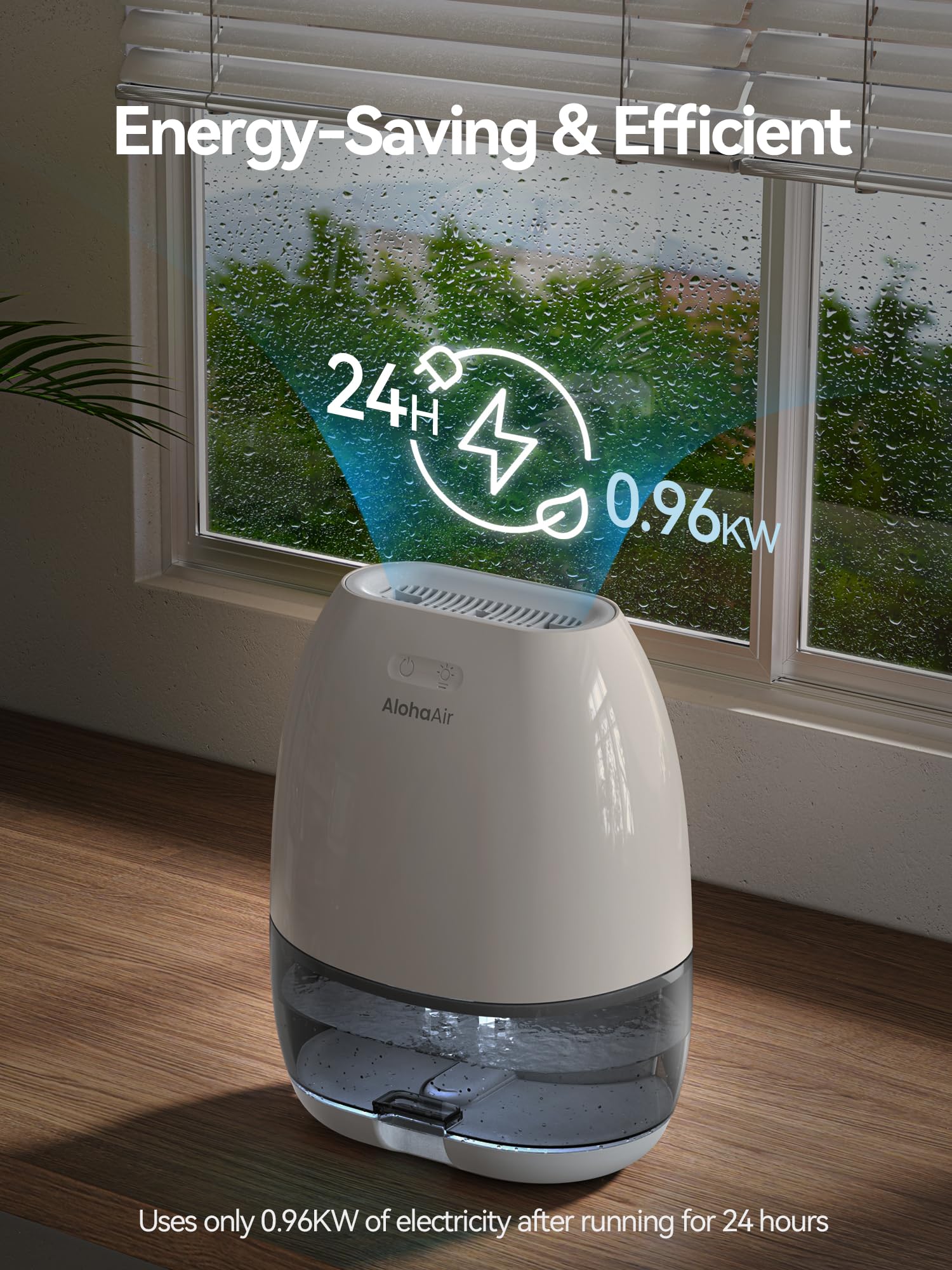 AlohaAir 34OZ water tank transparent for real-time monitoring