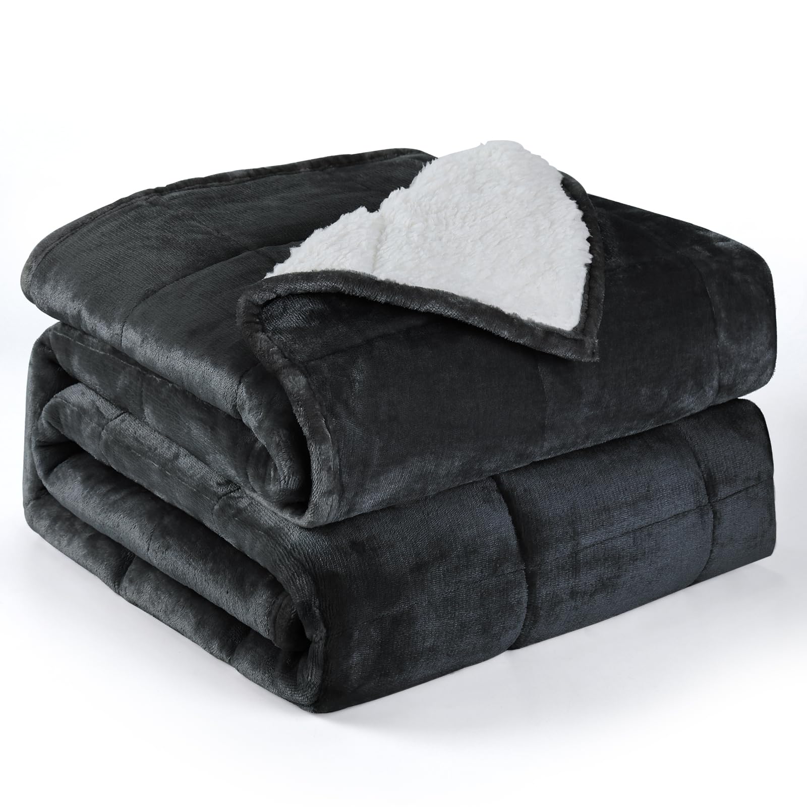 Alomidds Sherpa fleece close-up highlights velvety soft texture for comfort.