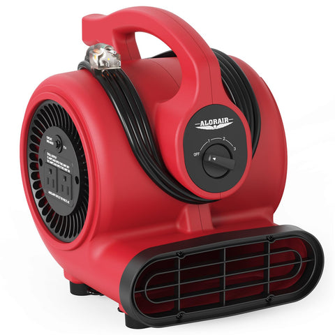 ALORAIR 600 CFM air mover front view, compact and powerful.
