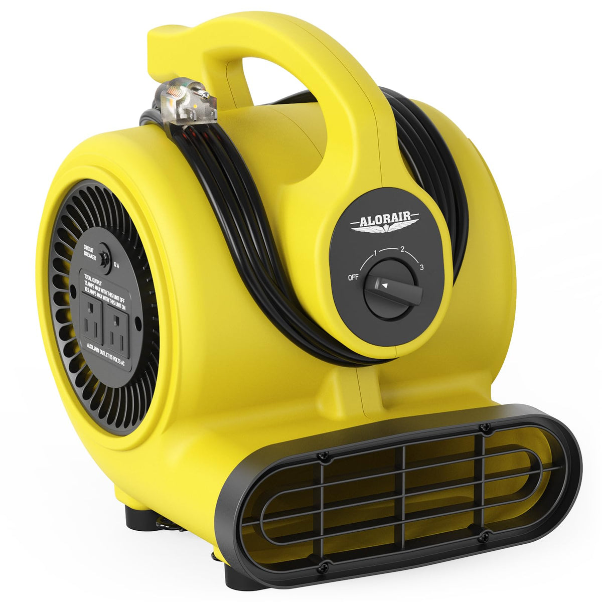 ALORAIR GF600A front view shows compact, powerful air mover capability