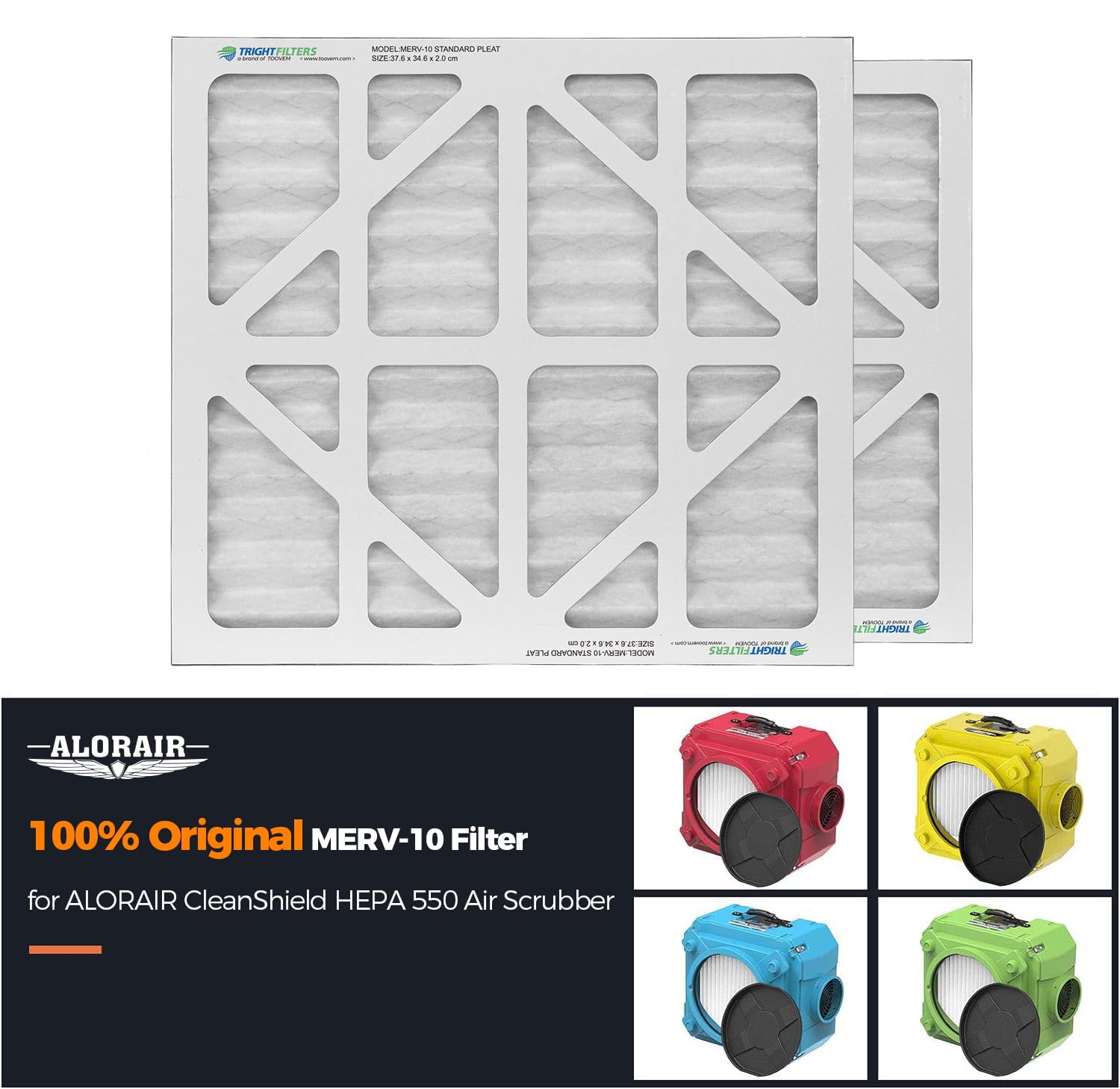 ALORAIR MERV-10 two-pack filter for easy replacement in CleanShield 550.