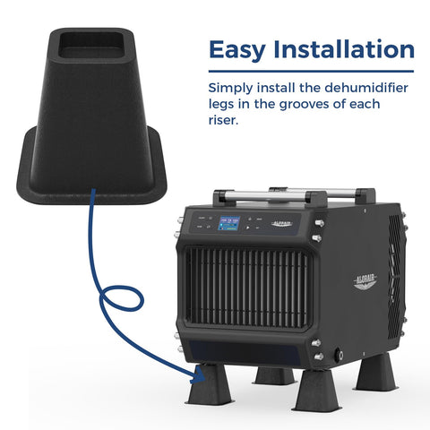 ALORAIR dehumidifier riser base with 6.4 by 6.4 inch footprint for solid support.