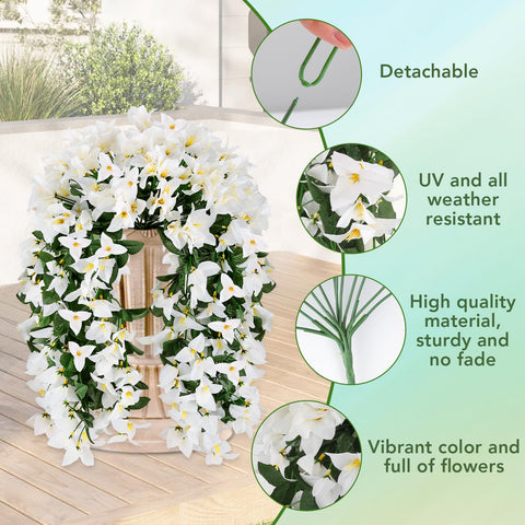 Alotiki artificial bougainvillea hanging flowers brighten porches without watering.