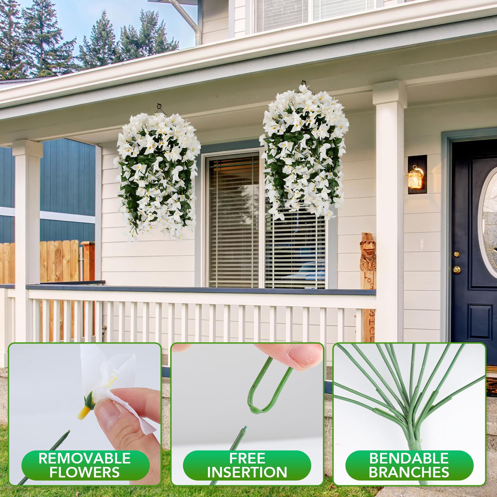 Alotiki porch garden decoration boosts curb appeal with lush faux vines.