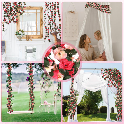 Alotiki rose garland ideal for weddings and backdrops.