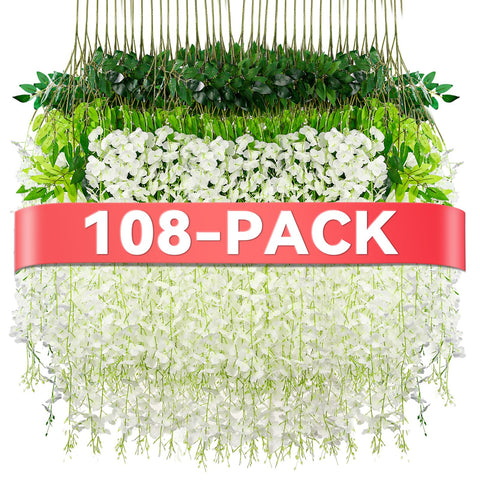 Alotiki Wisteria hanging flowers with 108 vines for wedding arch decor.