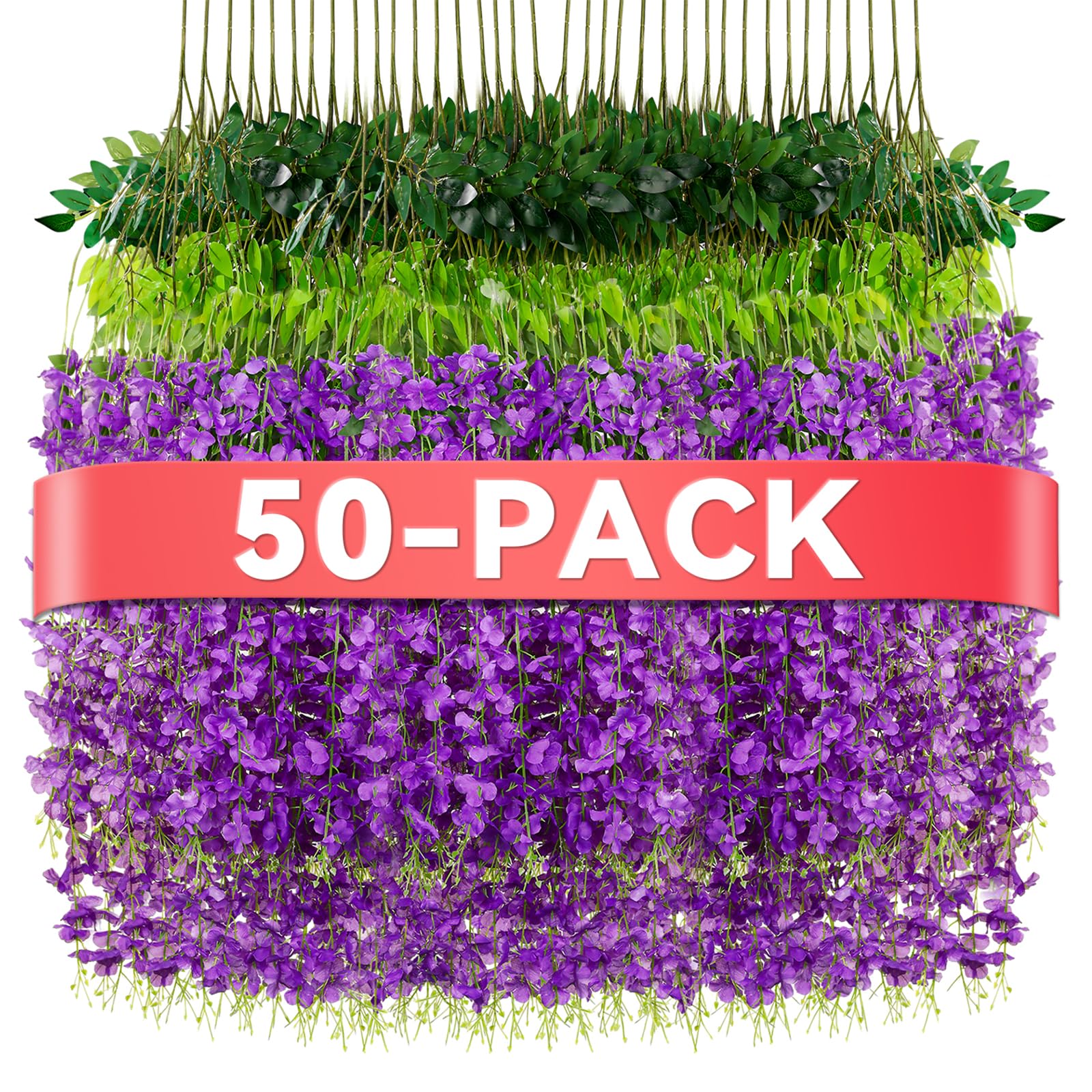 Alotiki Wisteria hanging flowers in vibrant purple, ideal for arch decor