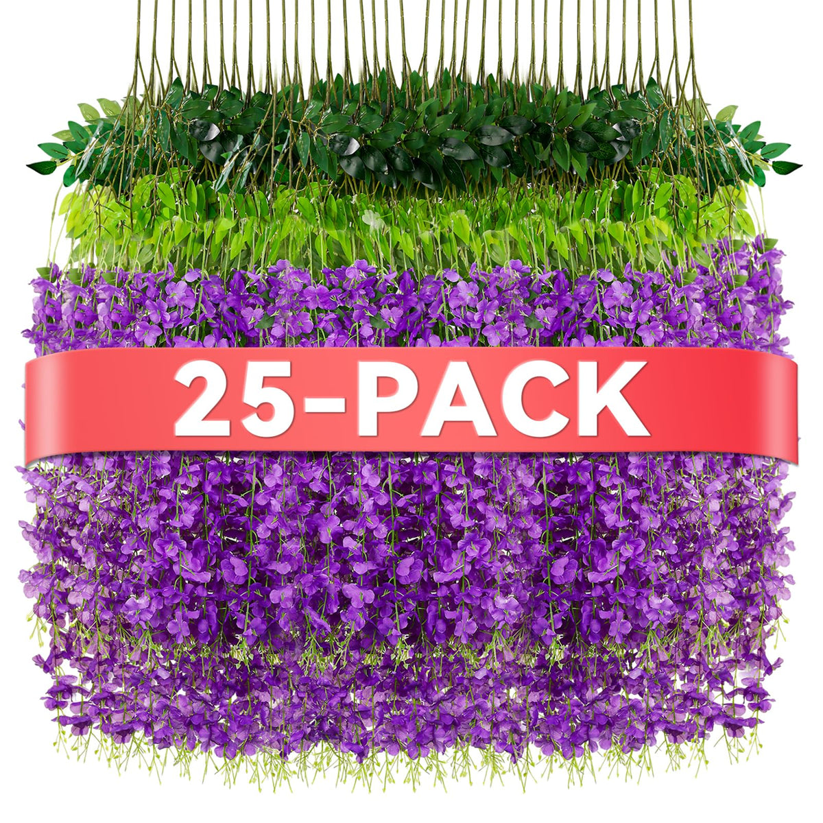 Alotiki Wisteria hanging flowers bundle with silk texture for elegant decor.