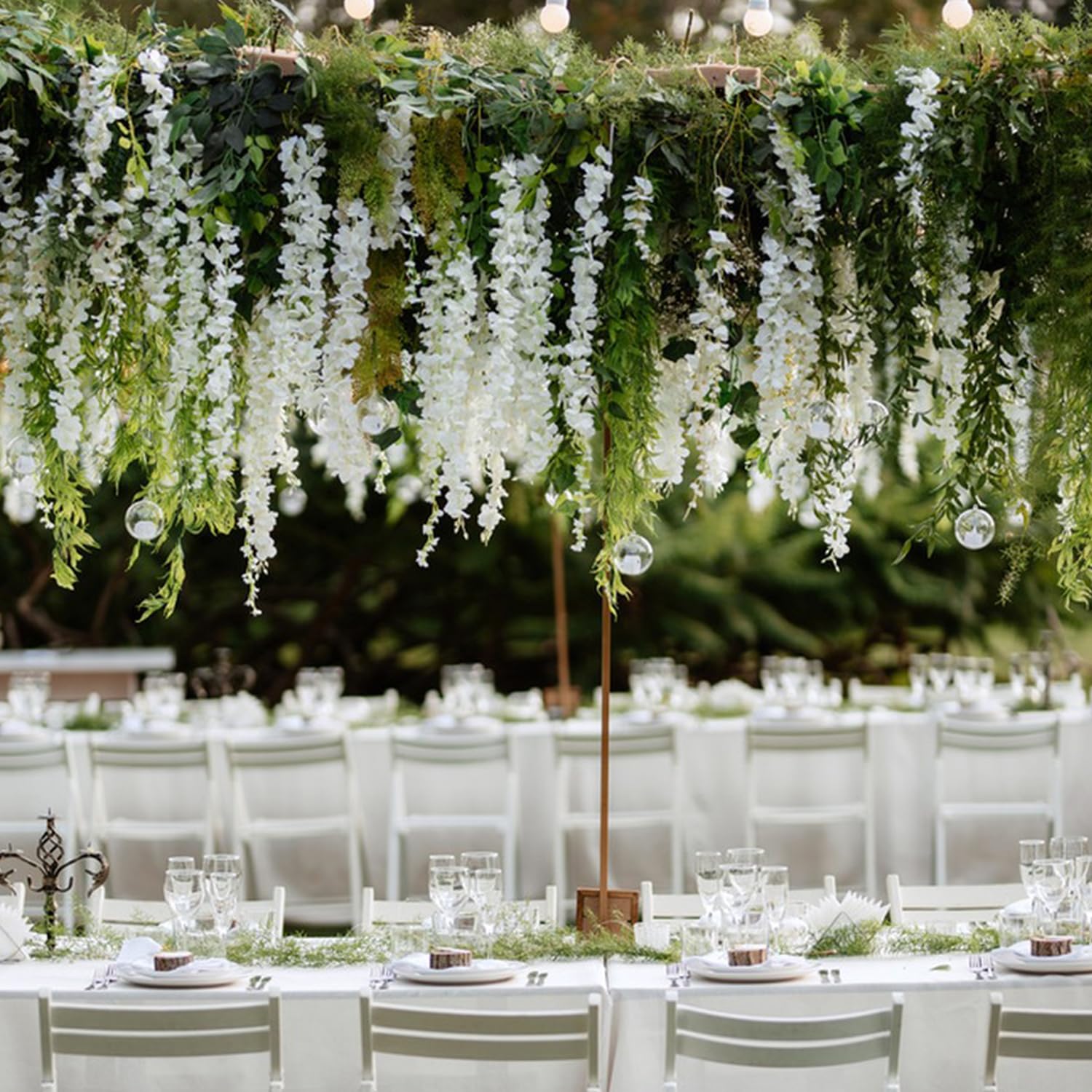 Alotiki Wisteria Hanging Flowers silk texture adds natural realism to decor.