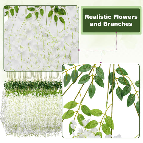 Alotiki Wisteria Hanging Flowers used as table centerpieces and party decor.