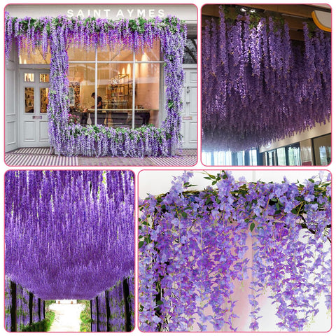 Alotiki wisteria hanging flowers ideal for weddings and celebrations.
