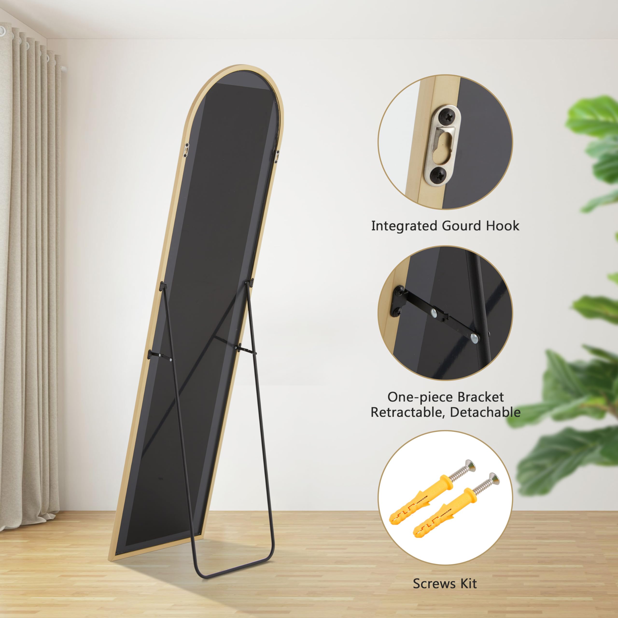 Alpen arched mirror with anti-rust aluminum frame for durability and shine