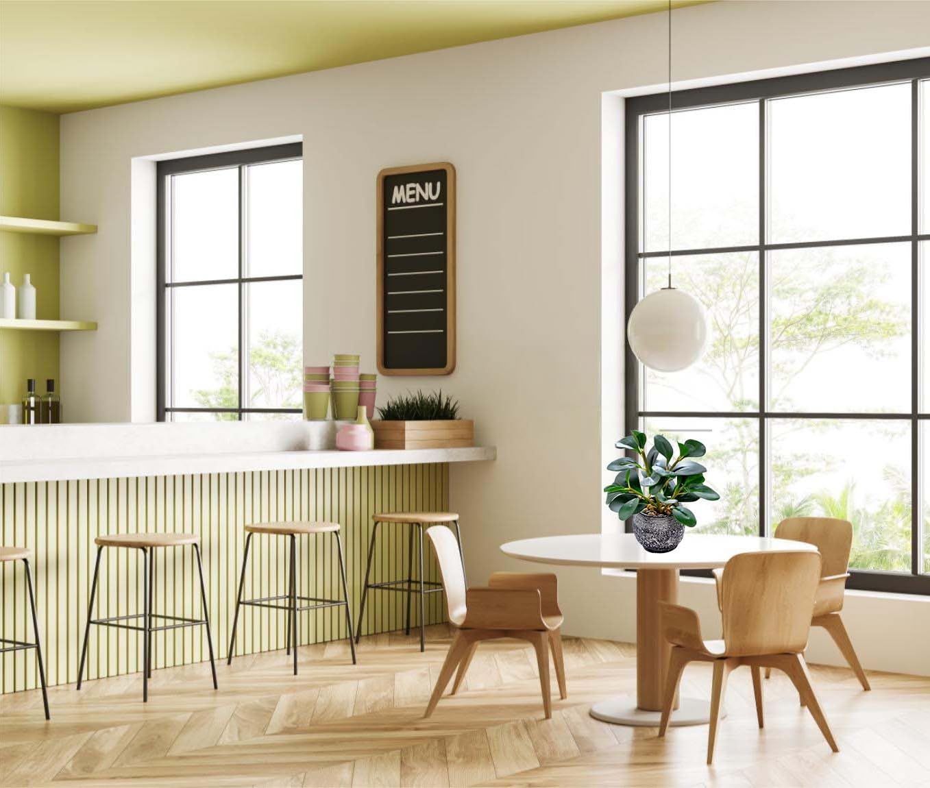 AlphaAcc compact faux greenery for shelves and desks