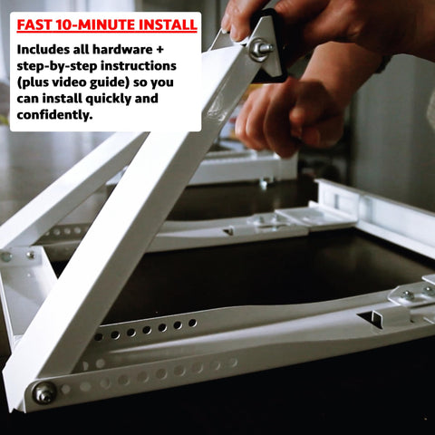 Alpine Hardware heavy-duty steel construction with rust-resistant finish.