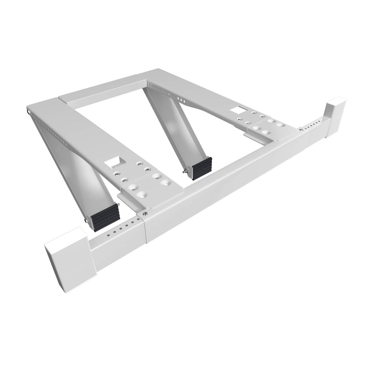 Alpine Hardware no-drill window AC bracket closeup, rugged steel for up to 200 lb support.