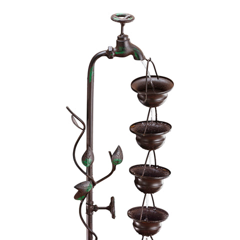 Alpine MAZ254 garden ornament enhances yard aesthetics with cascading water.