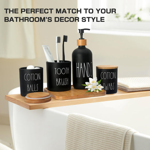 ALPIRIRAL matte black glass jars resist water spots for long-lasting shine.
