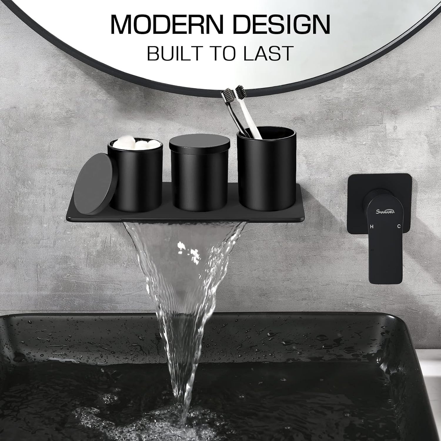 ALPIRIRAL thickened-glass base adds stability in humid bathrooms