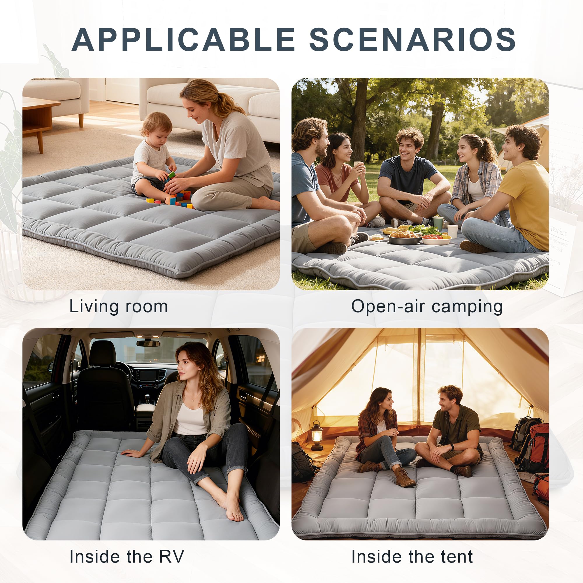 ALPSWAN gray futon ideal for camping or RV comfort