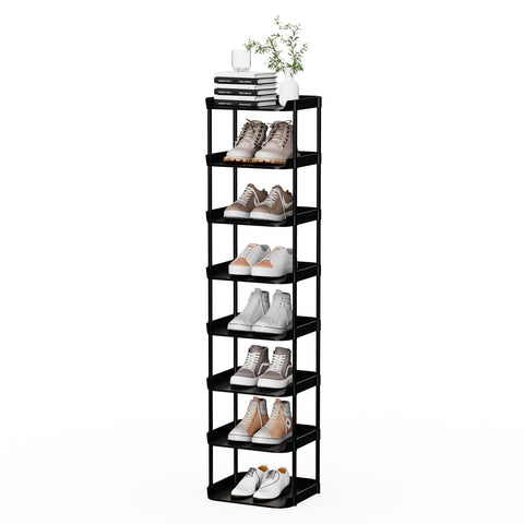 Altdnmaf 8-tier vertical shoe rack for organized storage in tight spaces.