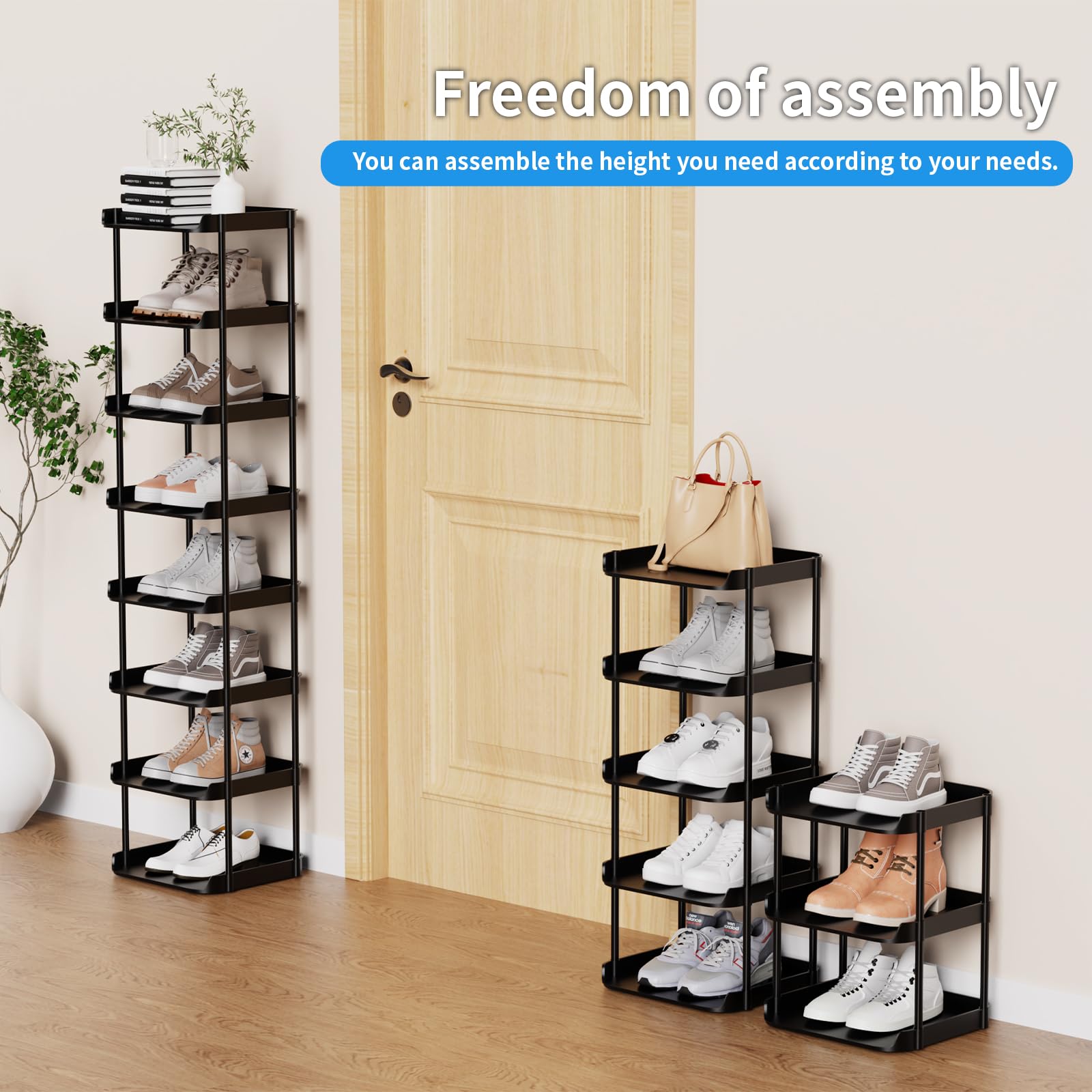 Altdnmaf stackable tower front view shows flexible height options.