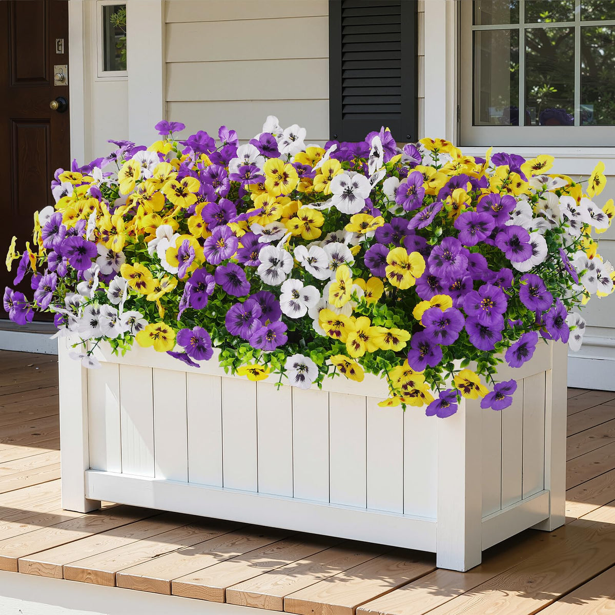 Alupssuc 48-bundle pansies outdoor coverage for bold, low-maintenance spring display.