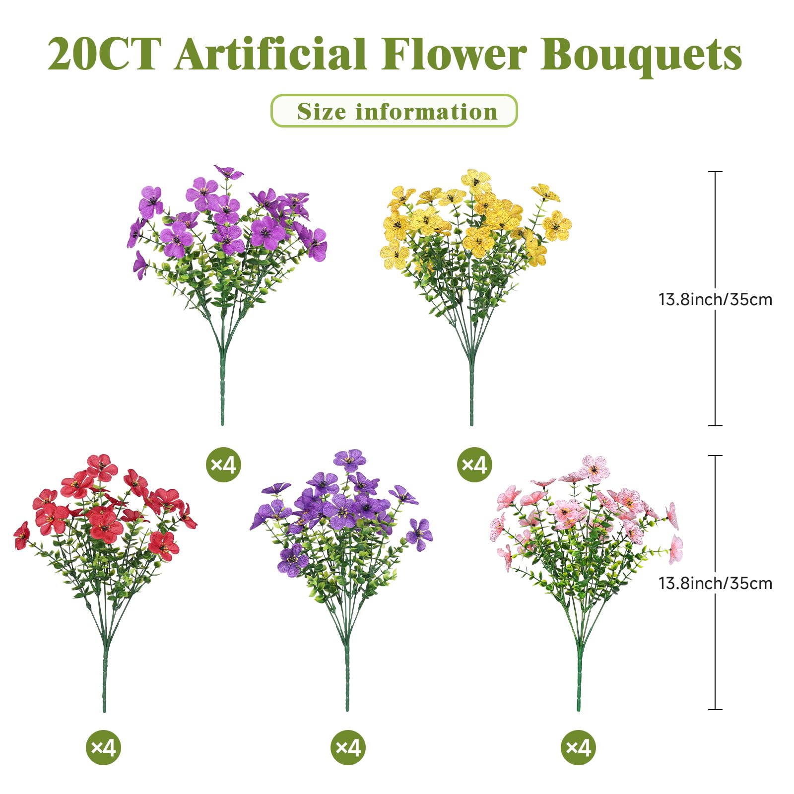 Alupssuc Bendable detachable stems allow endless wreaths and bouquets.