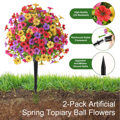 Alupssuc faux spring flowers display vibrant mixed colors.