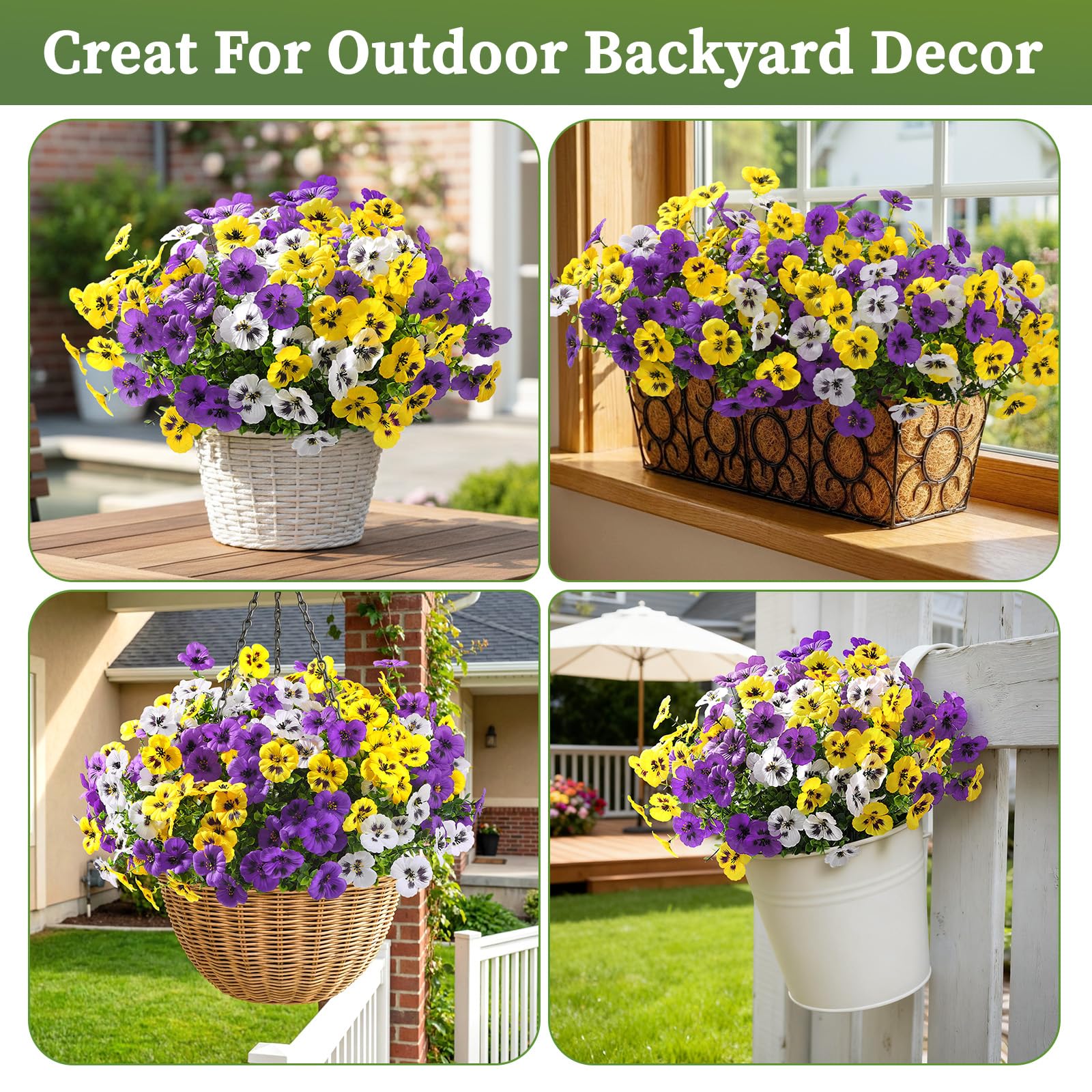 Alupssuc maintenance-free décor stays fresh rain or shine.