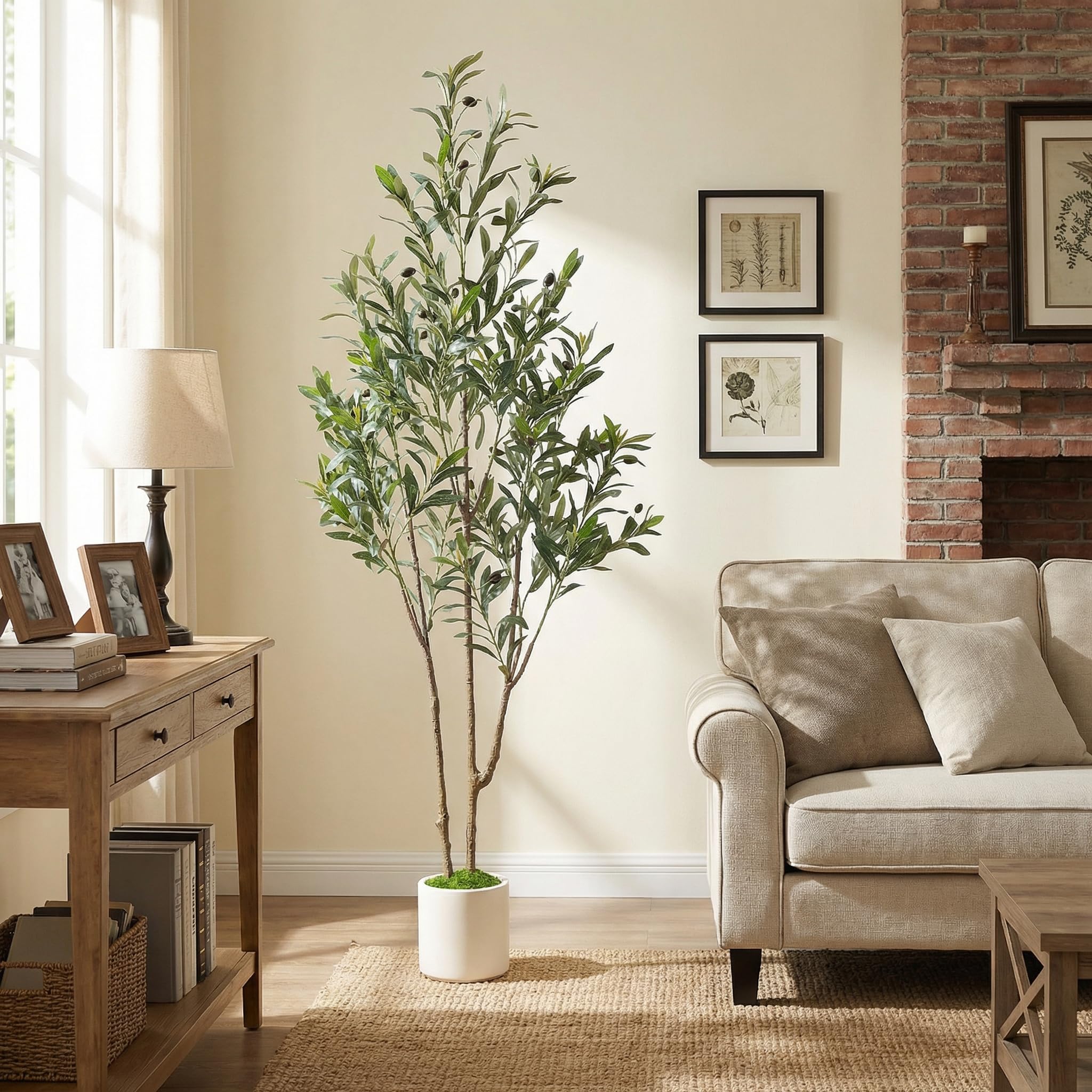 Alupssuc 5ft olive-tree leaves close-up shows realistic leaf texture for interior styling.