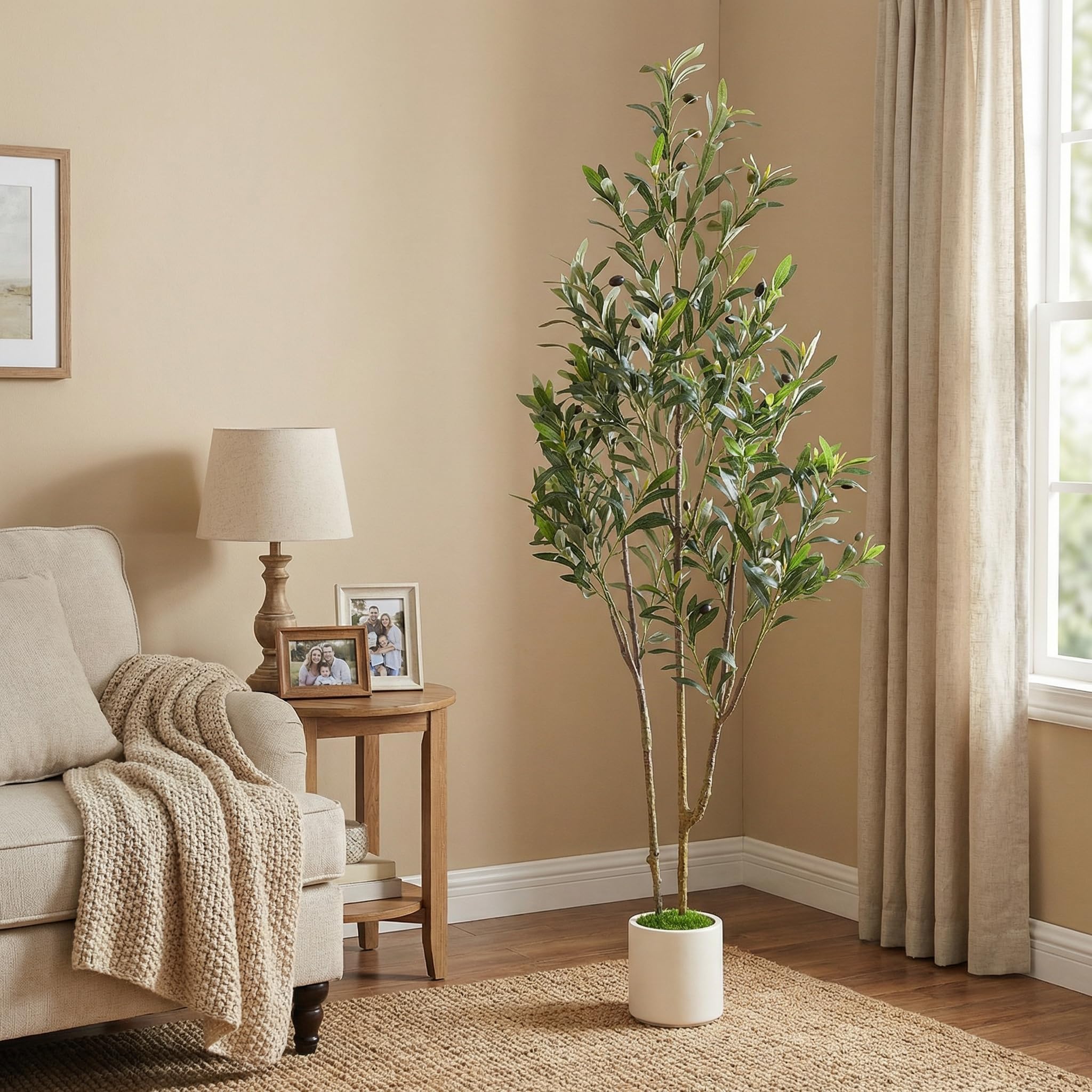 Alupssuc 5ft olive-tree wind-sway demonstrates gentle movement for authentic ambience.
