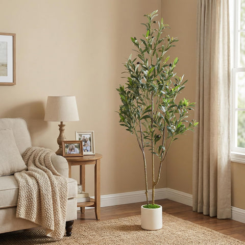 Alupssuc 5ft olive-tree wind-sway demonstrates gentle movement for authentic ambience.