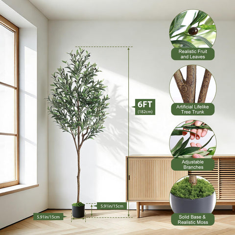 Alupssuc olive tree fruit detail enhances realism for home or office