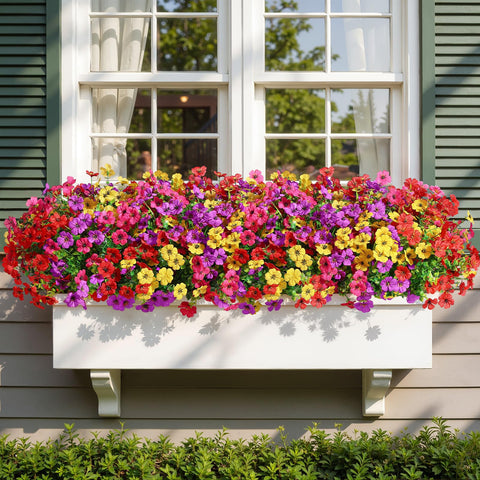 Alupssuc patio flowers withstand rain and wind while keeping color