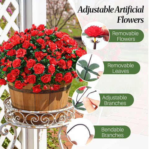 Alupssuc planters and railings display; waterproof flowers thrive in varied weather