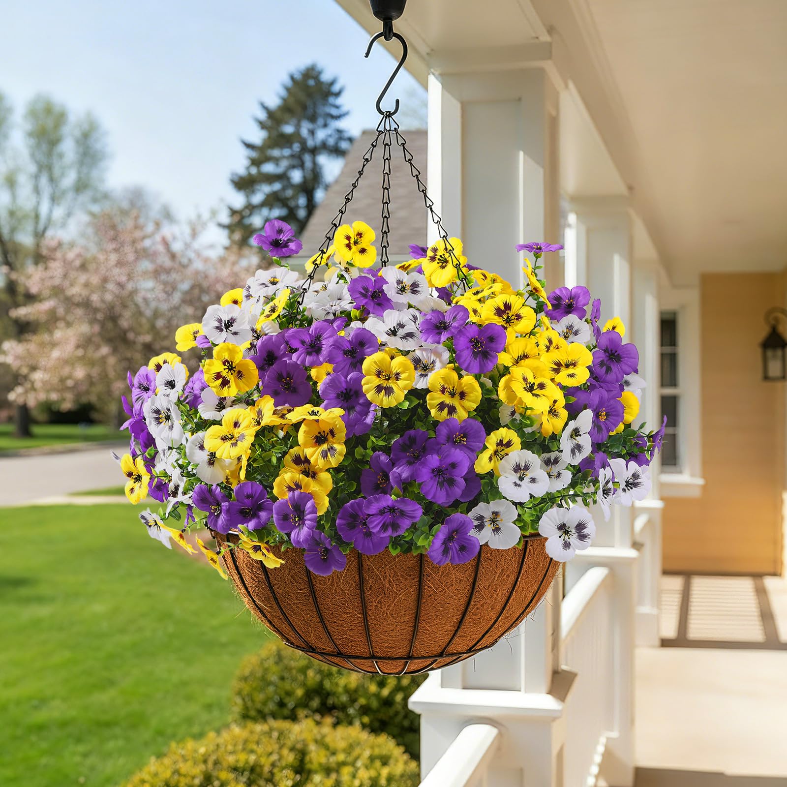 Alupssuc color mix purple yellow white brightens outdoor spaces.