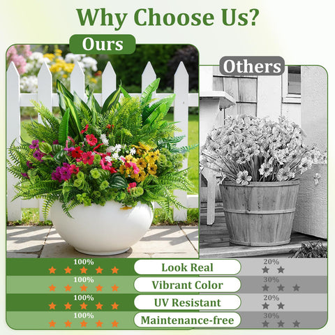 Alupssuc outdoor accents with flexible stems for easy shaping.