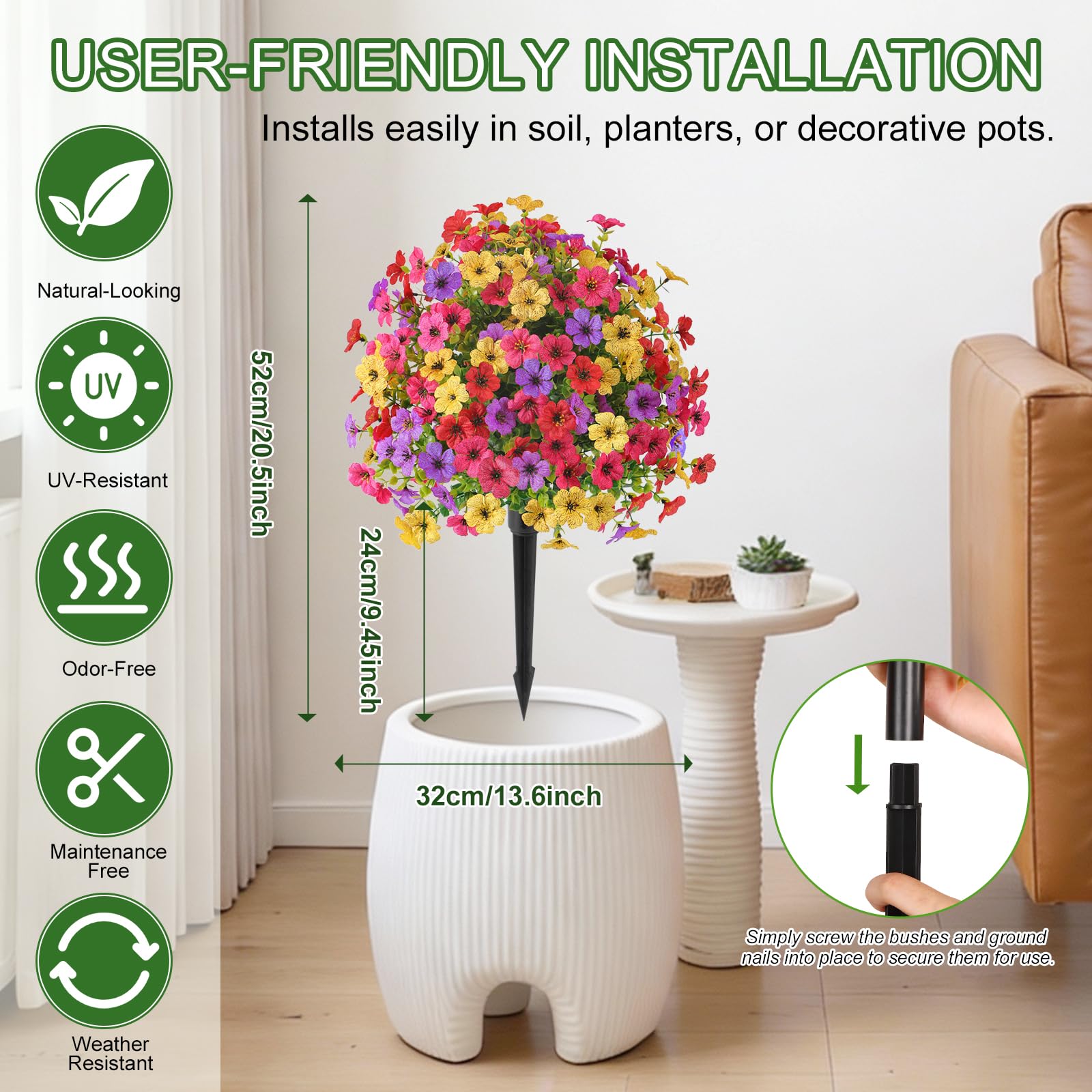 Alupssuc two-pack topiary setup offers effortless outdoor decoration.